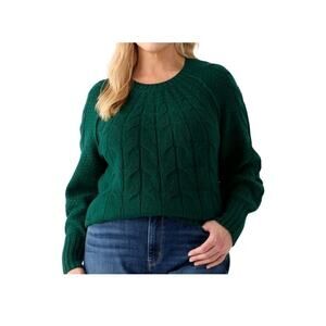 NEW with tags - Olive + Oak Green 2X Long Sleeve Cascade Cable Sweater